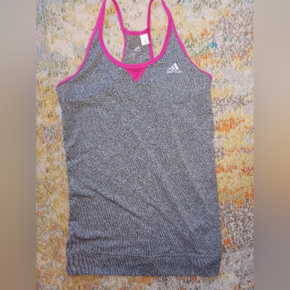 Adidas Gray and Pink Tank Top